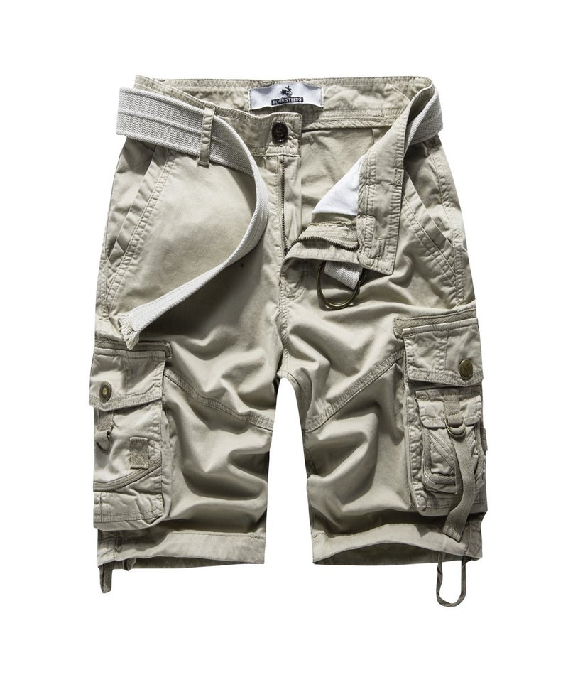 FOURSTEEDS Women's Cotton Relaxed Fit Casual Multi-Pocket Tiwll Bermuda Cargo Shorts Khaki US 12 - Image 1